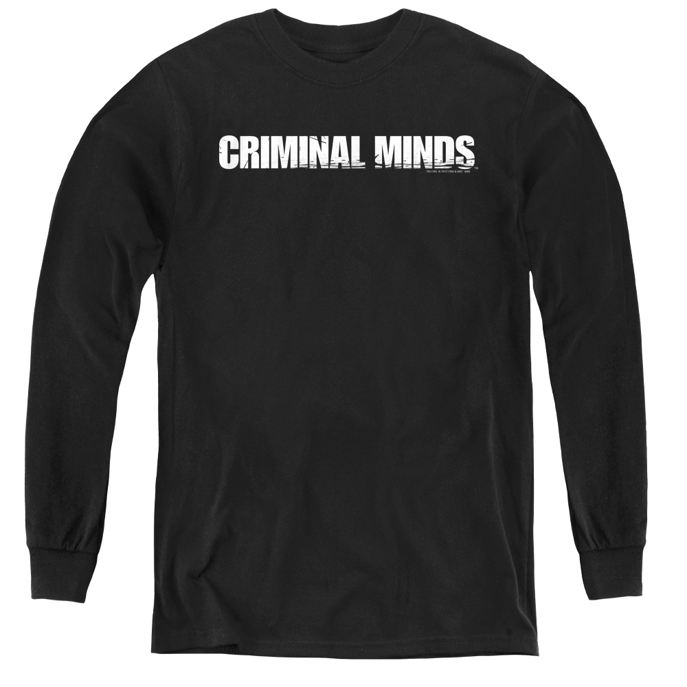 Criminal Minds & Logo - Youth Long Sleeve Tee, Black - Medium