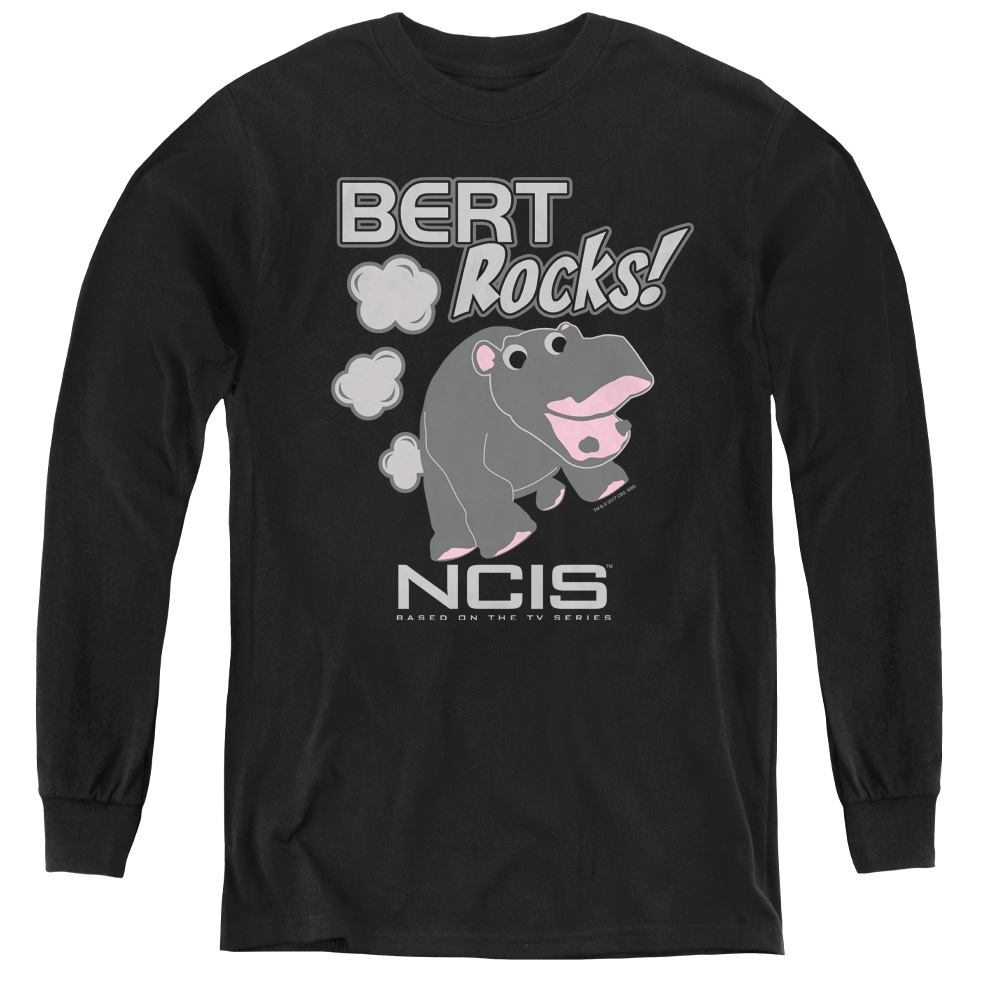 NCIS & Bert Rocks - Youth Long Sleeve Tee, Black - Medium