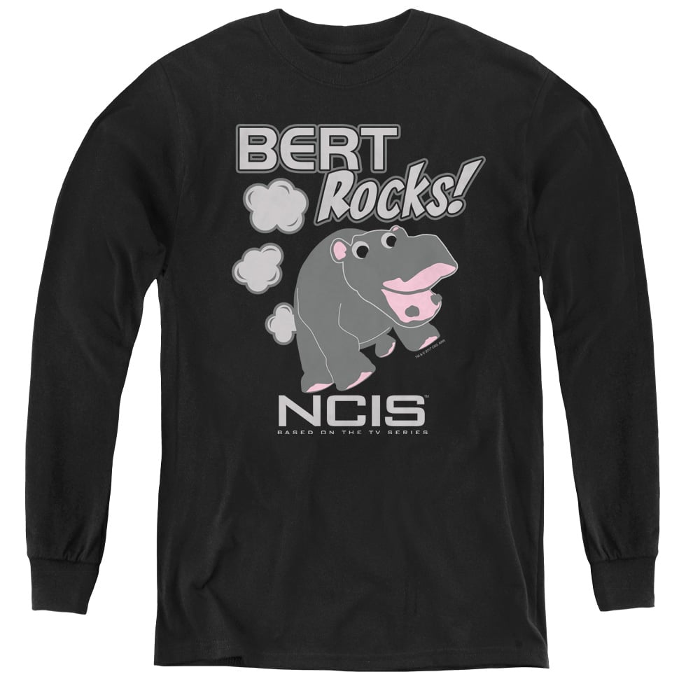 NCIS & Bert Rocks - Youth Long Sleeve Tee, Black - Large