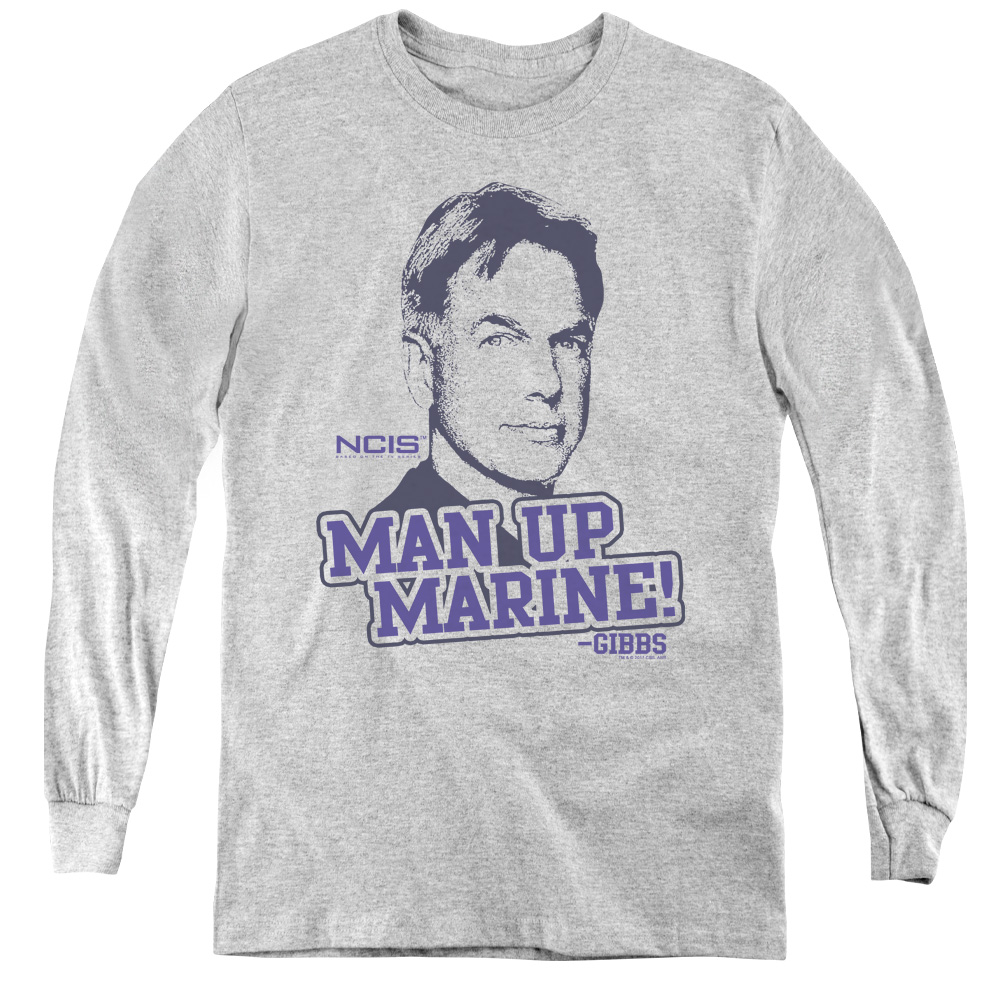 NCIS & Man Up - Youth Long Sleeve Tee, Athletic Heather - Small