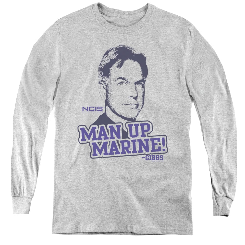 NCIS & Man Up - Youth Long Sleeve Tee, Athletic Heather - Extra Large