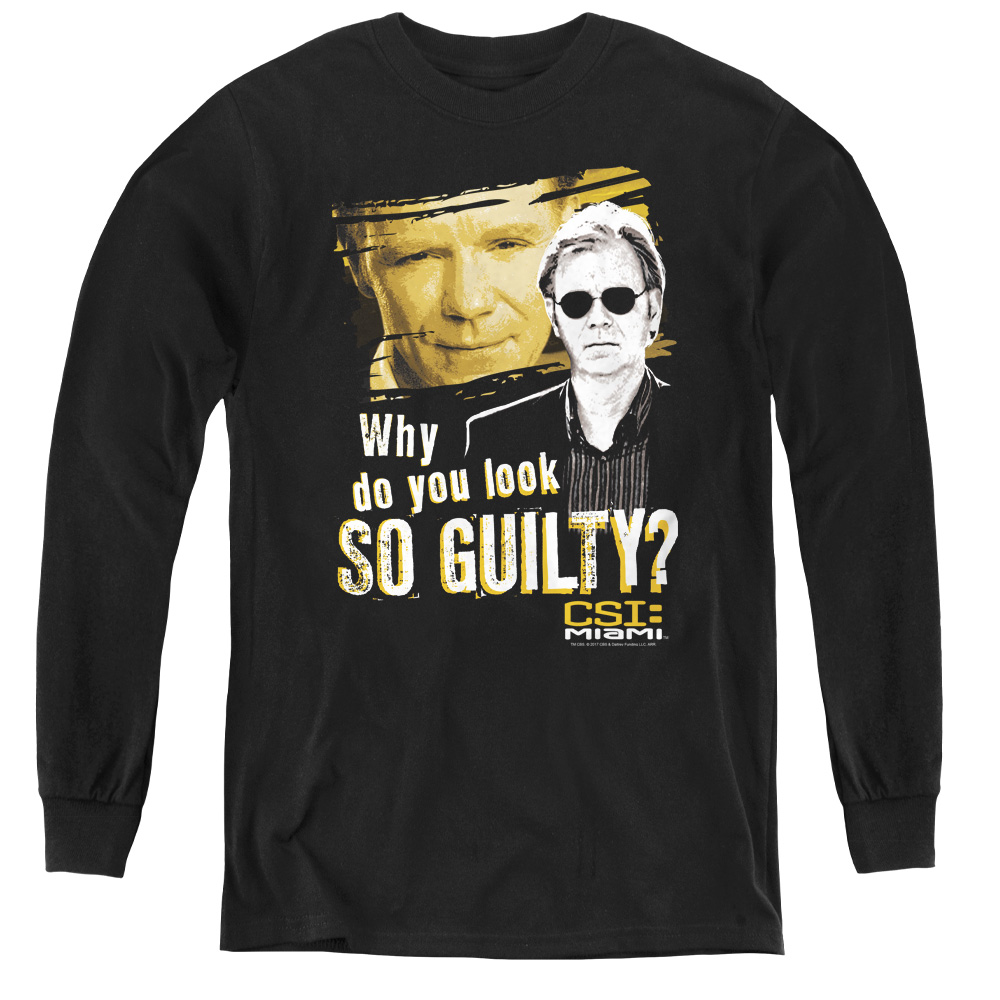CSI Miami & So Guilty - Youth Long Sleeve Tee, Black - Medium