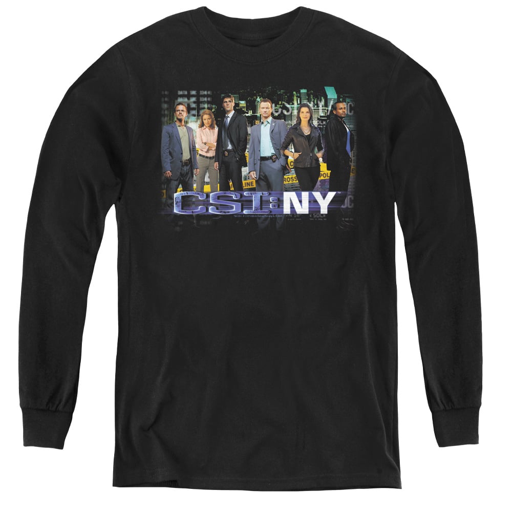 CSI NY & Cast - Youth Long Sleeve Tee, Black - Small