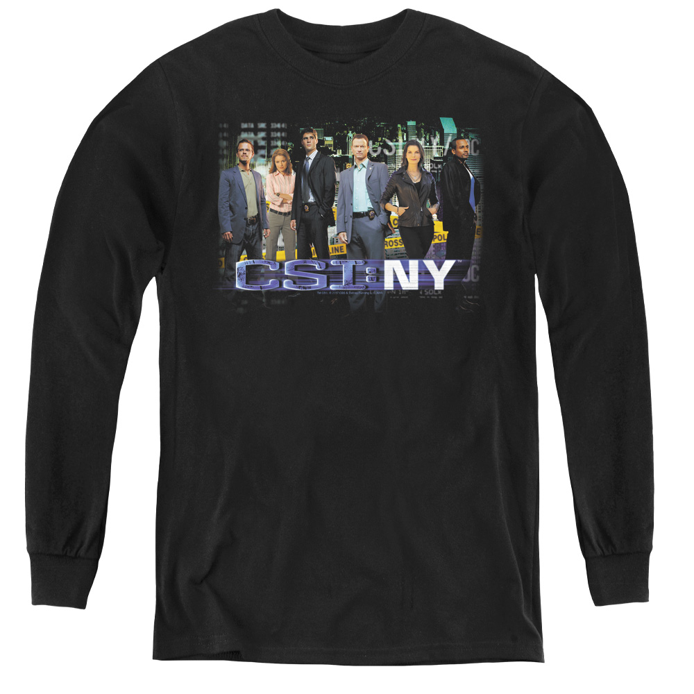 CSI NY & Cast - Youth Long Sleeve Tee, Black - Extra Large