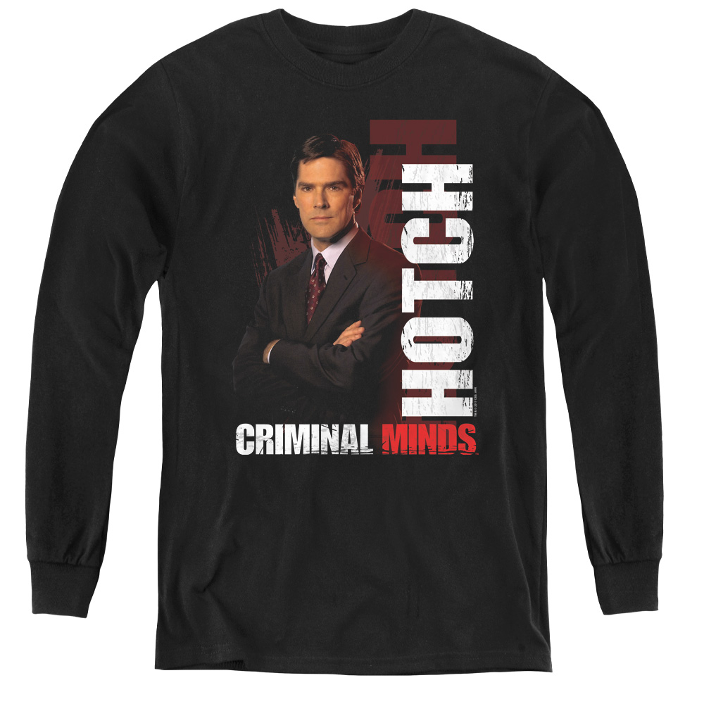 Criminal Minds & Hotch - Youth Long Sleeve Tee, Black - Small