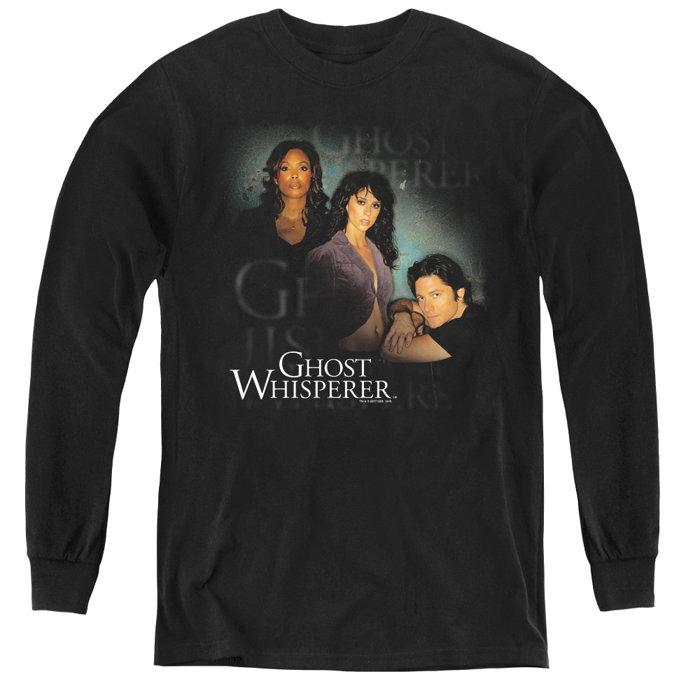 Ghost Whisperer & Diagonal Cast - Youth Long Sleeve Tee, Black - Medium