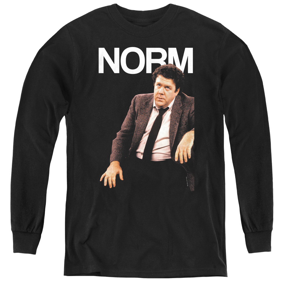 Cheers & Norm - Youth Long Sleeve Tee, Black - Large