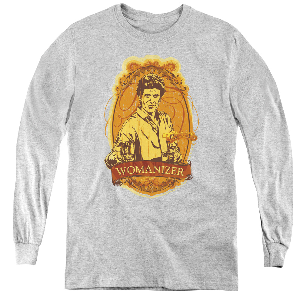 Cheers & Womanizer - Youth Long Sleeve Tee, Athletic Heather - Large