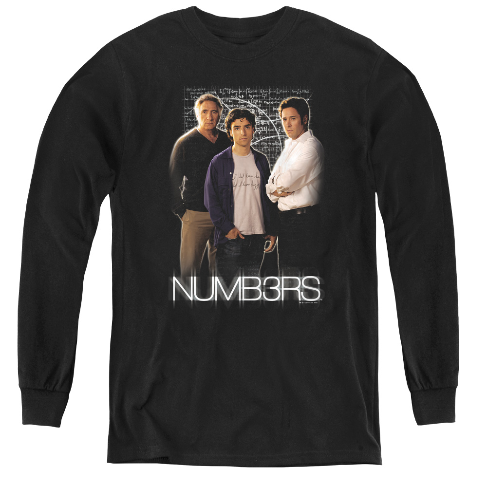 Numbers & Equations - Youth Long Sleeve Tee, Black - Small