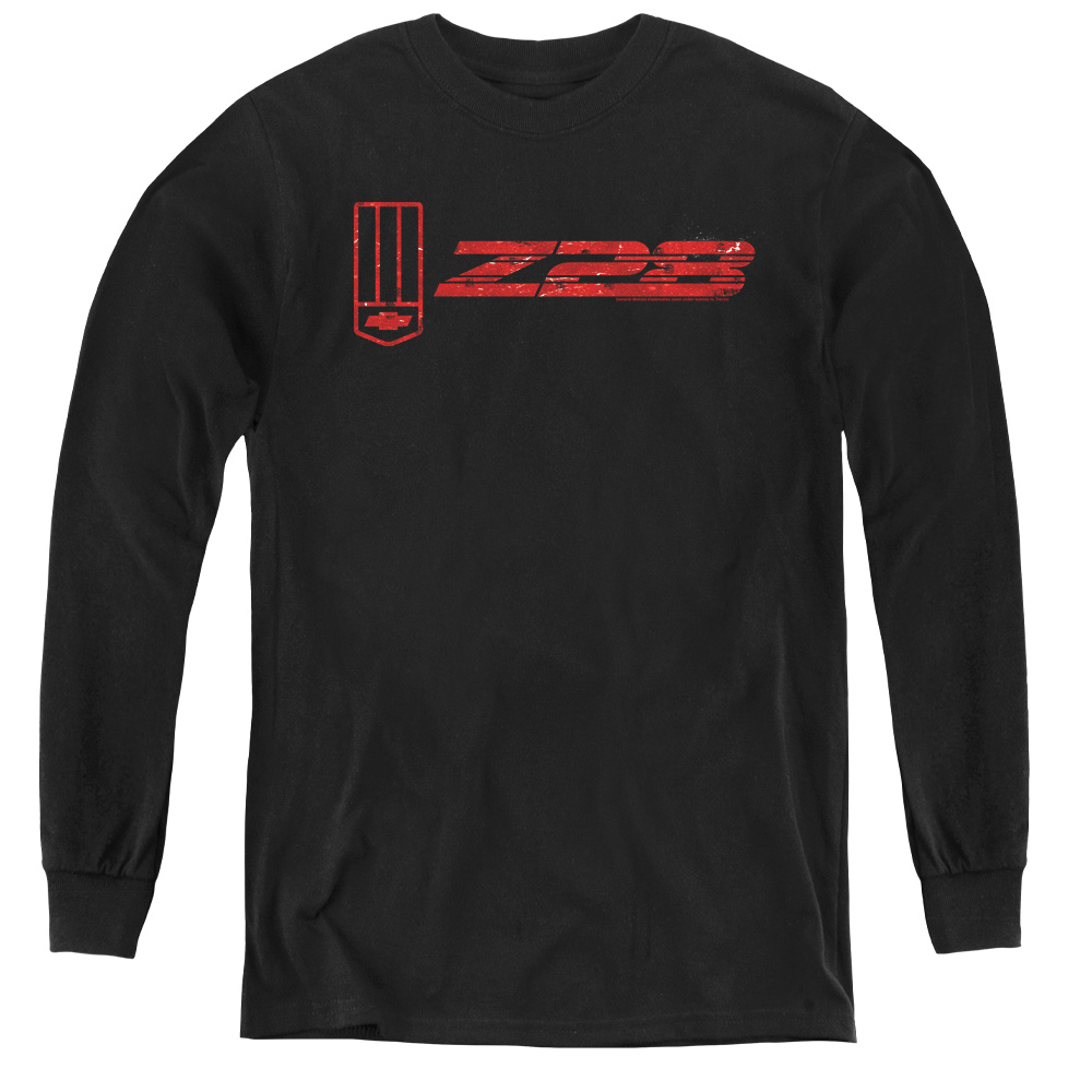 Chevrolet & The Z28-Youth Long Sleeve Tee, Black - Large