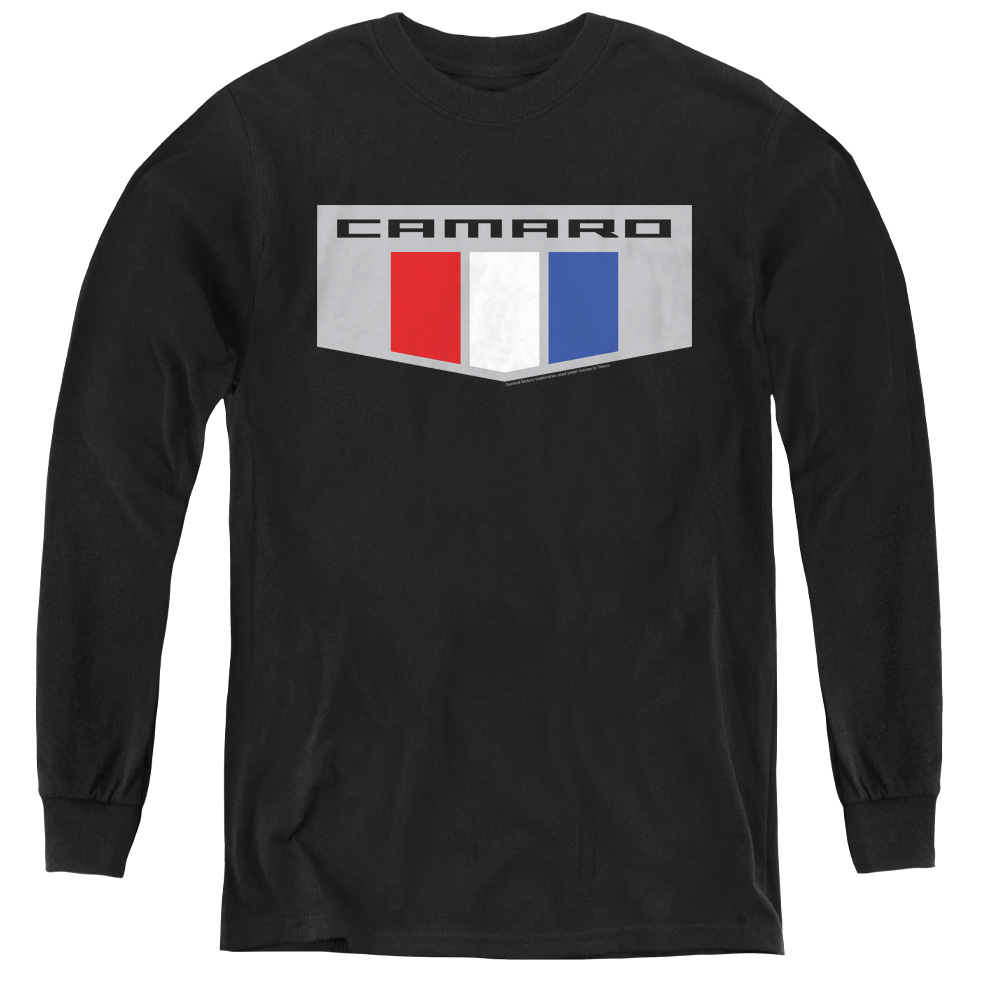 Chevrolet & Chrome Emblem-Youth Long Sleeve Tee, Black - Large