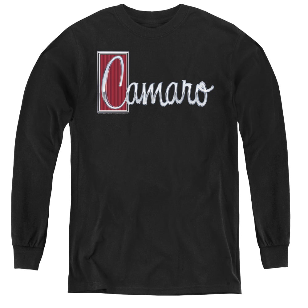 Chevrolet & Chrome Script-Youth Long Sleeve Tee, Black - Medium