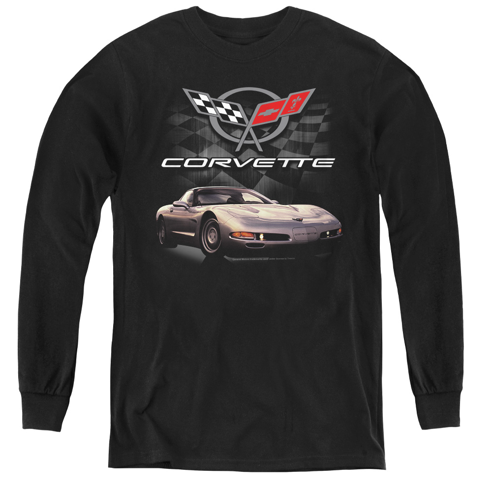 Chevrolet & Checkered Past-Youth Long Sleeve Tee, Black - Small