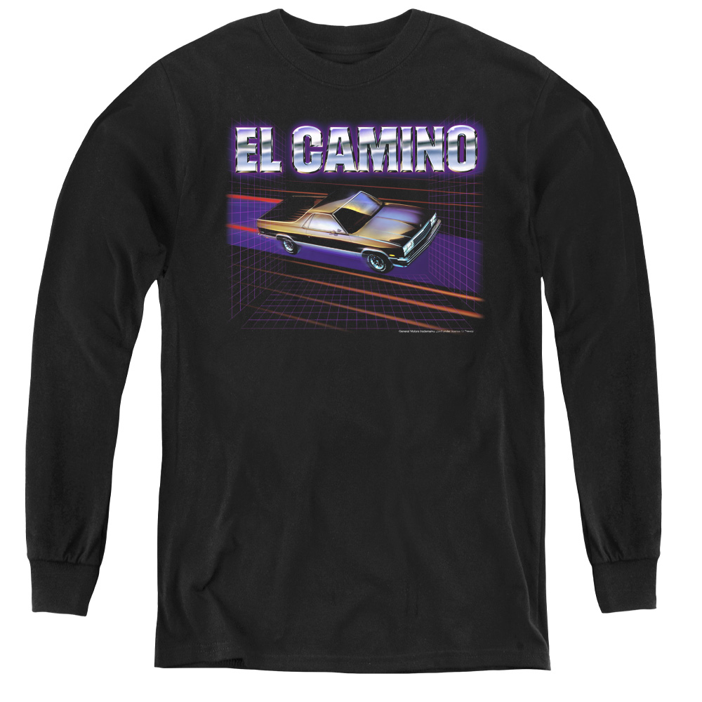 Chevrolet & EL Camino 85-Youth Long Sleeve Tee, Black - Extra Large