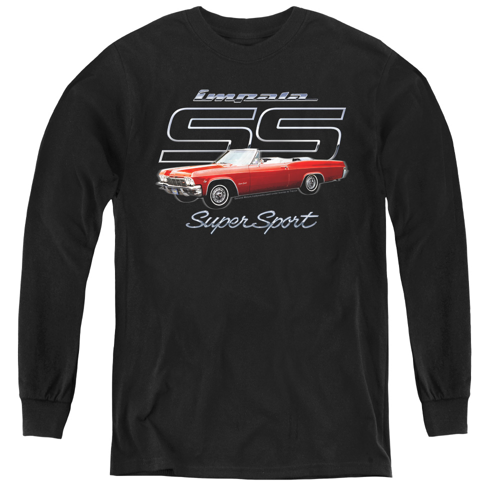 Chevrolet & Impala SS-Youth Long Sleeve Tee, Black - Small