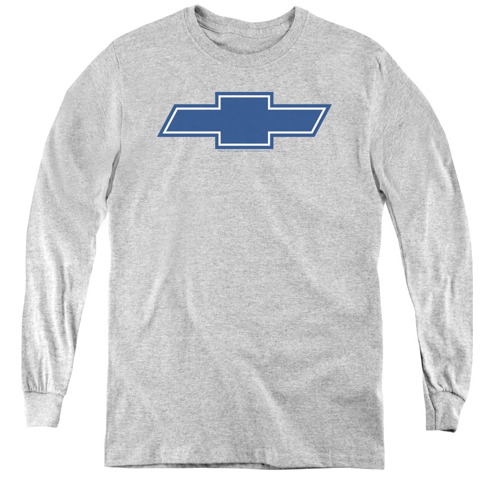 Chevrolet & Simple Vintage Bowtie-Youth Long Sleeve Tee, Athletic Heather - Small