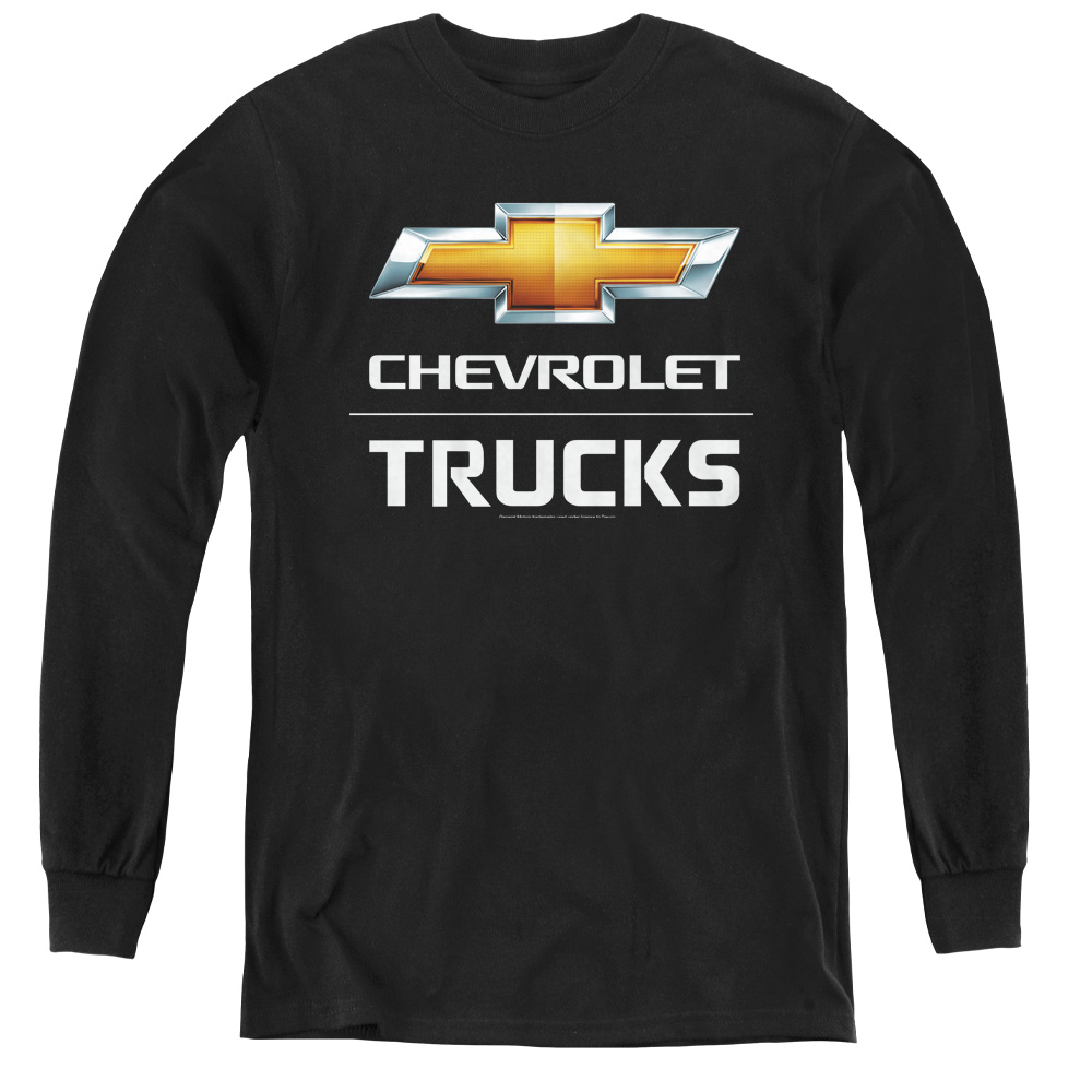 Chevrolet & Trucks-Youth Long Sleeve Tee, Black - Extra Large