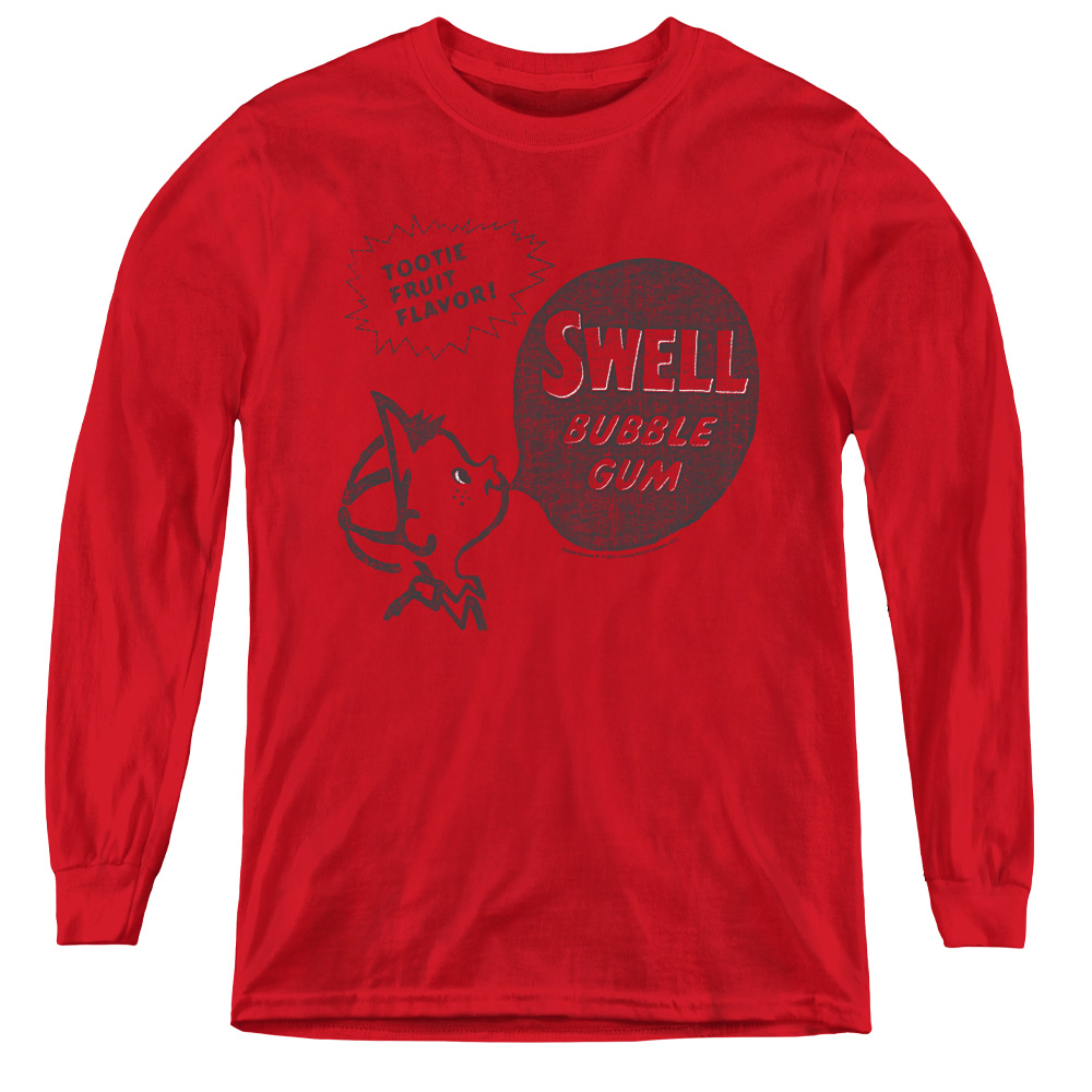 Dubble Bubble & Swell Gum - Youth Long Sleeve Tee, Red - Extra Large