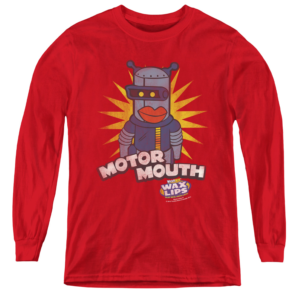 Dubble Bubble & Motor Mouth - Youth Long Sleeve Tee, Red - Extra Large