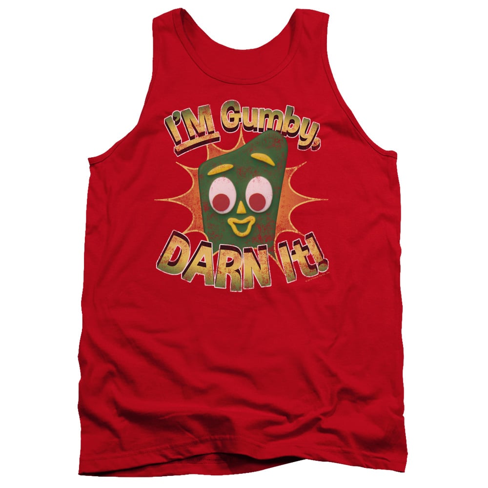 Gumby & Darn It Adult Tank Top   Red - Medium