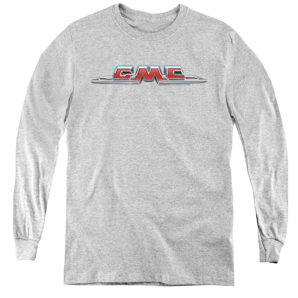 GMC & Chrome Logo Youth Long Sleeve T-Shirt   Athletic Heather - Large