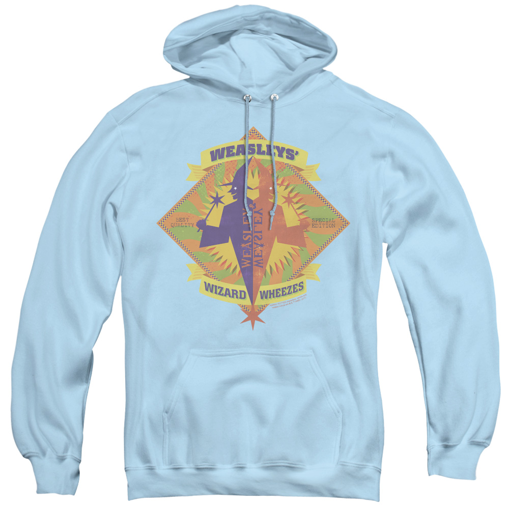 Harry Potter & Wizard Wheezes Adult Pull-Over Hoodie   Light Blue - Large