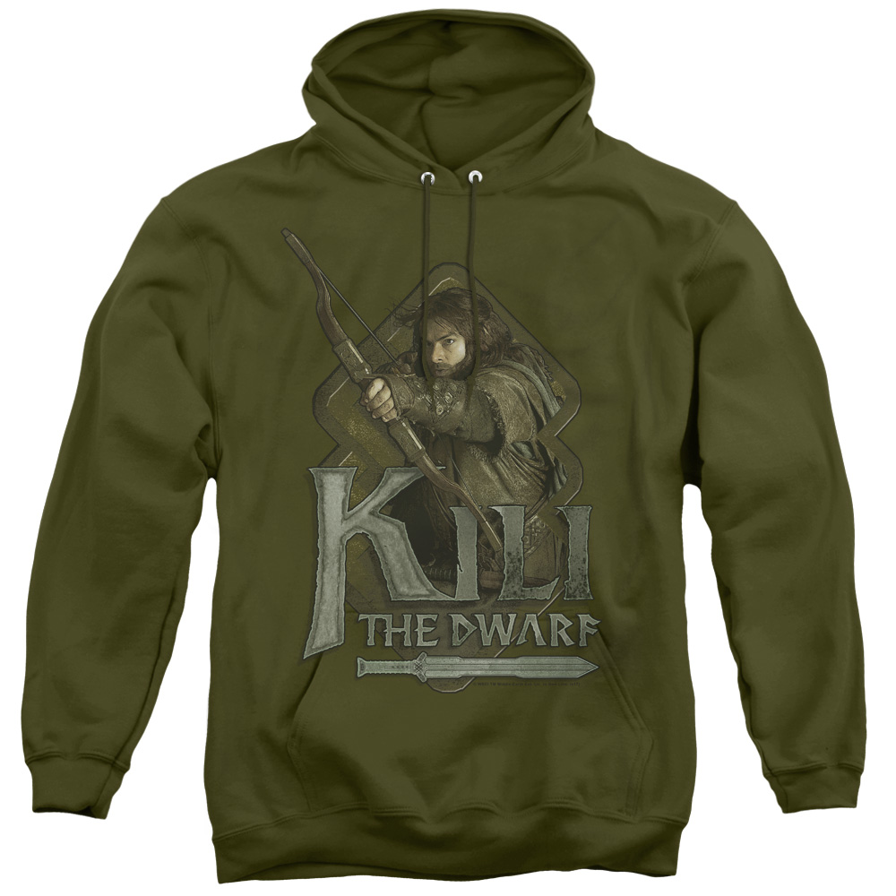 The Hobbit & Kili Adult Pull-Over Hoodie   Military Green - Medium