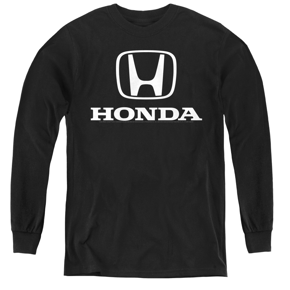 Honda & Standard Logo Youth Long Sleeve T-Shirt   Black - Medium