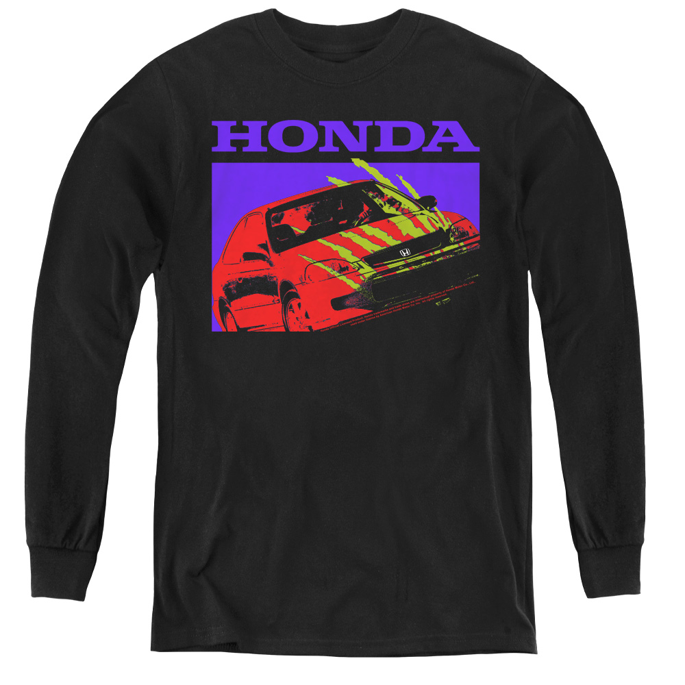 Honda & Civic Bold Youth Long Sleeve T-Shirt   Black - Medium