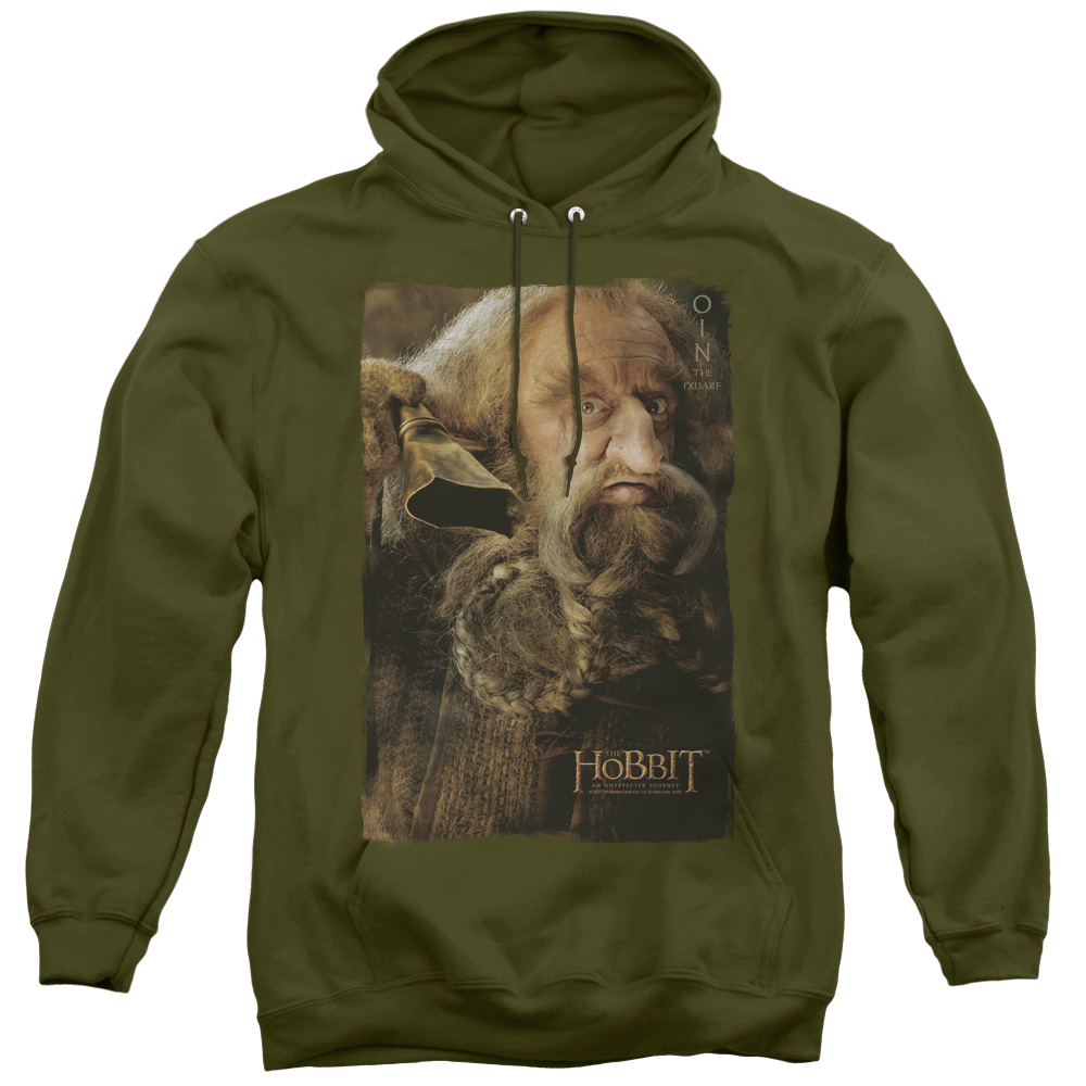 The Hobbit & Oin Adult Pull-Over Hoodie   Military Green - Medium