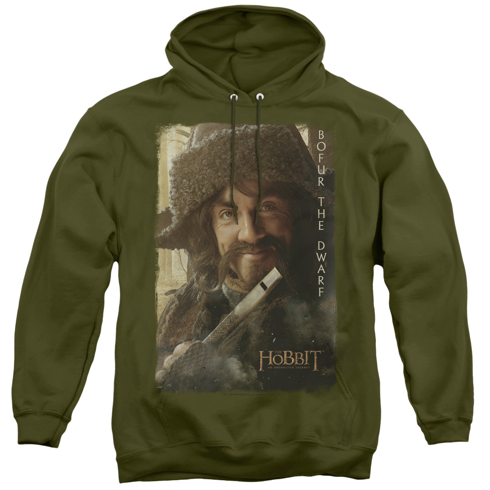 The Hobbit & Bofur Adult Pull-Over Hoodie   Military Green - Medium