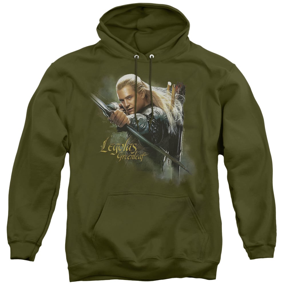 Hobbit & Legolas Greenleaf Adult Pull-Over Hoodie - Military Green - Small