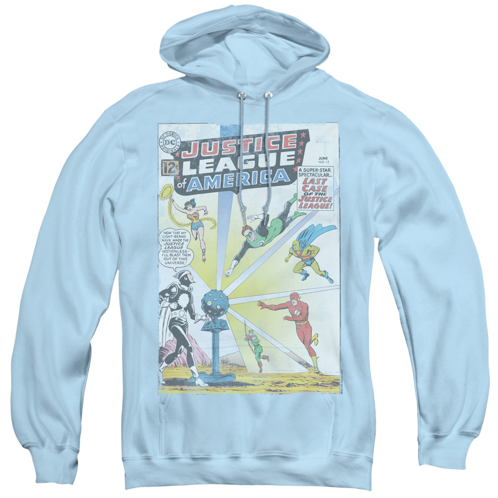 JLA364-AFTH-2 JLA & Vintage Cover 12 Adult Pull-Over Hoodie   Light Blue - Medium