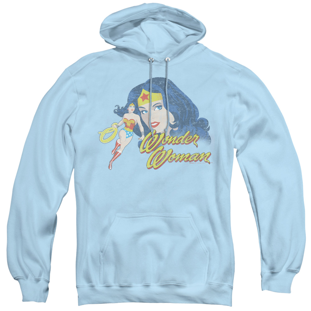 JLA386-AFTH-2 JLA & Portrait - Adult Pull-Over Hoodie, Light Blue - Medium