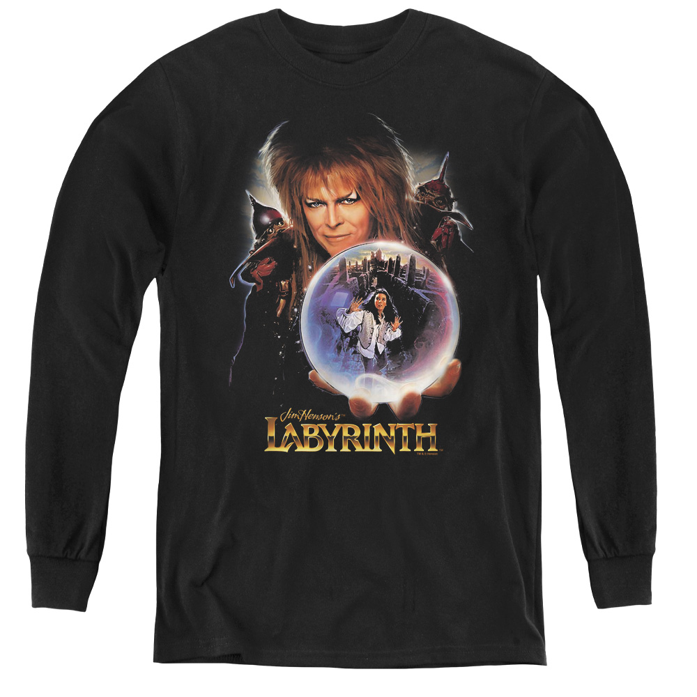 LAB102-YL-1 Labyrinth & I Have a Gift - Youth Long Sleeve Tee, Black - Small