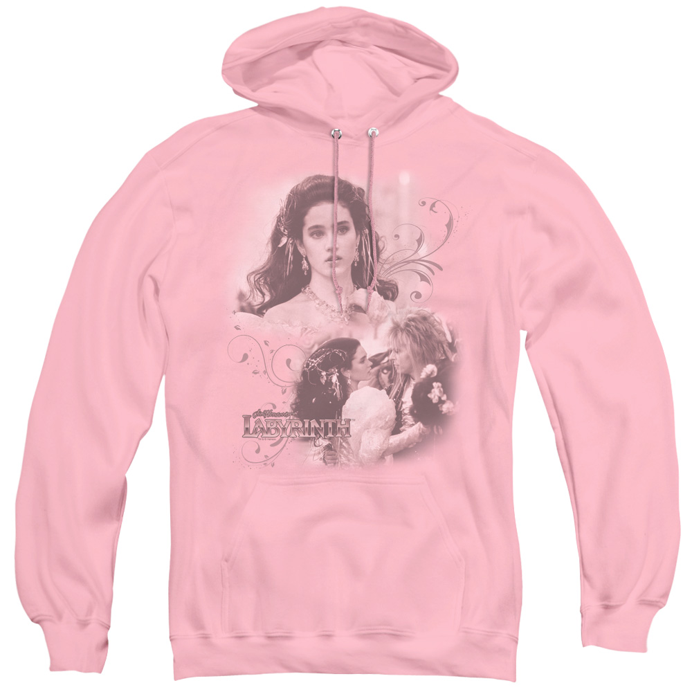 LAB134-AFTH-4 Labyrinth & Sarah - Adult Pull-Over Hoodie, Pink - Extra Large
