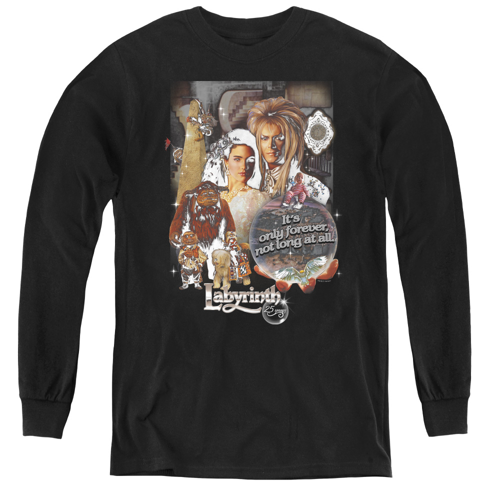 Labyrinth & 25 Years of Magic - Youth Long Sleeve Tee, Black - Small