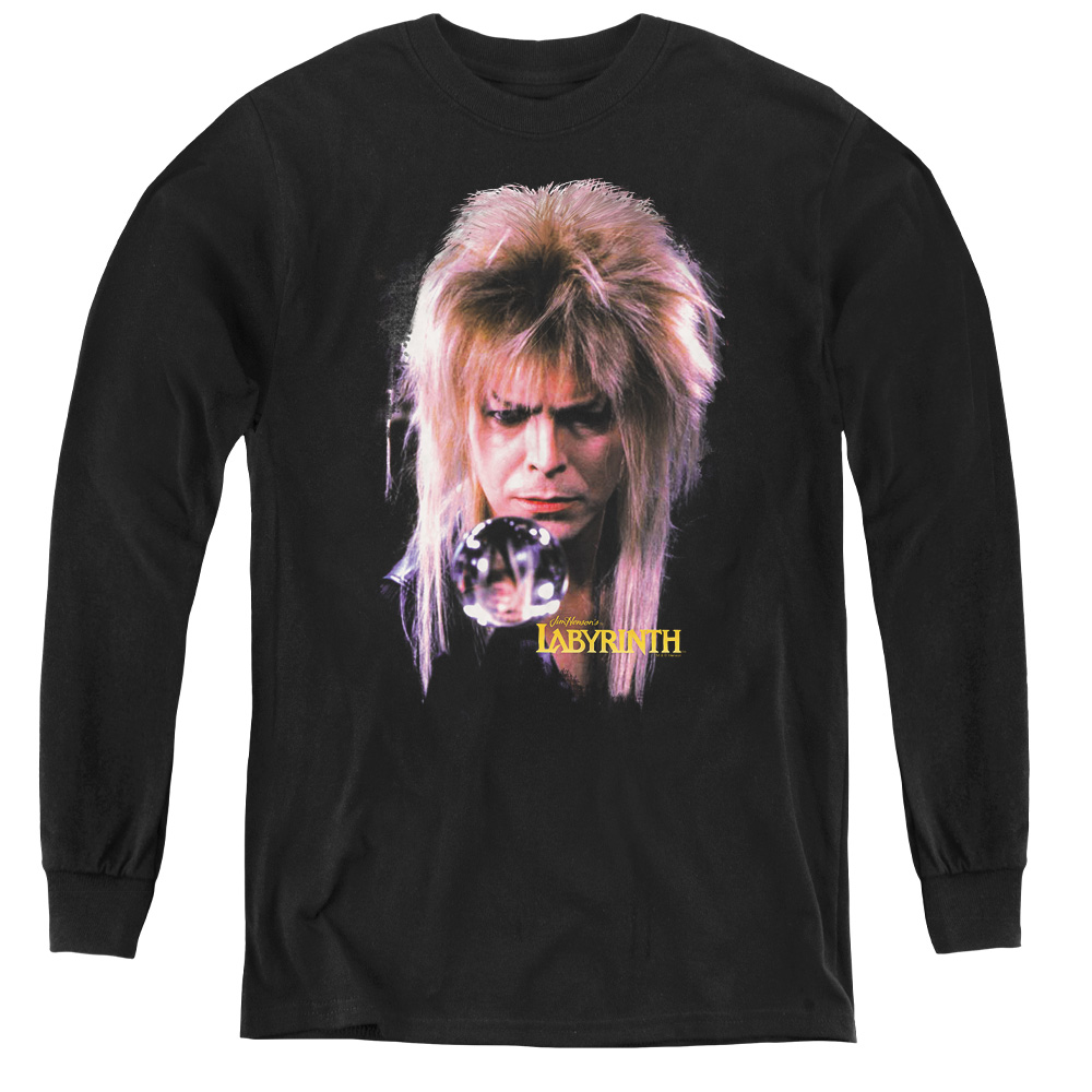 LAB138C-YL-4 Labyrinth & Goblin King-Youth Long Sleeve Tee, Black - Extra Large