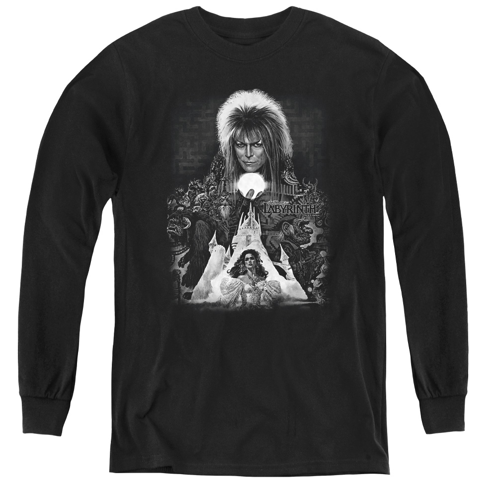 Labyrinth & Castle - Youth Long Sleeve Tee, Black - Small