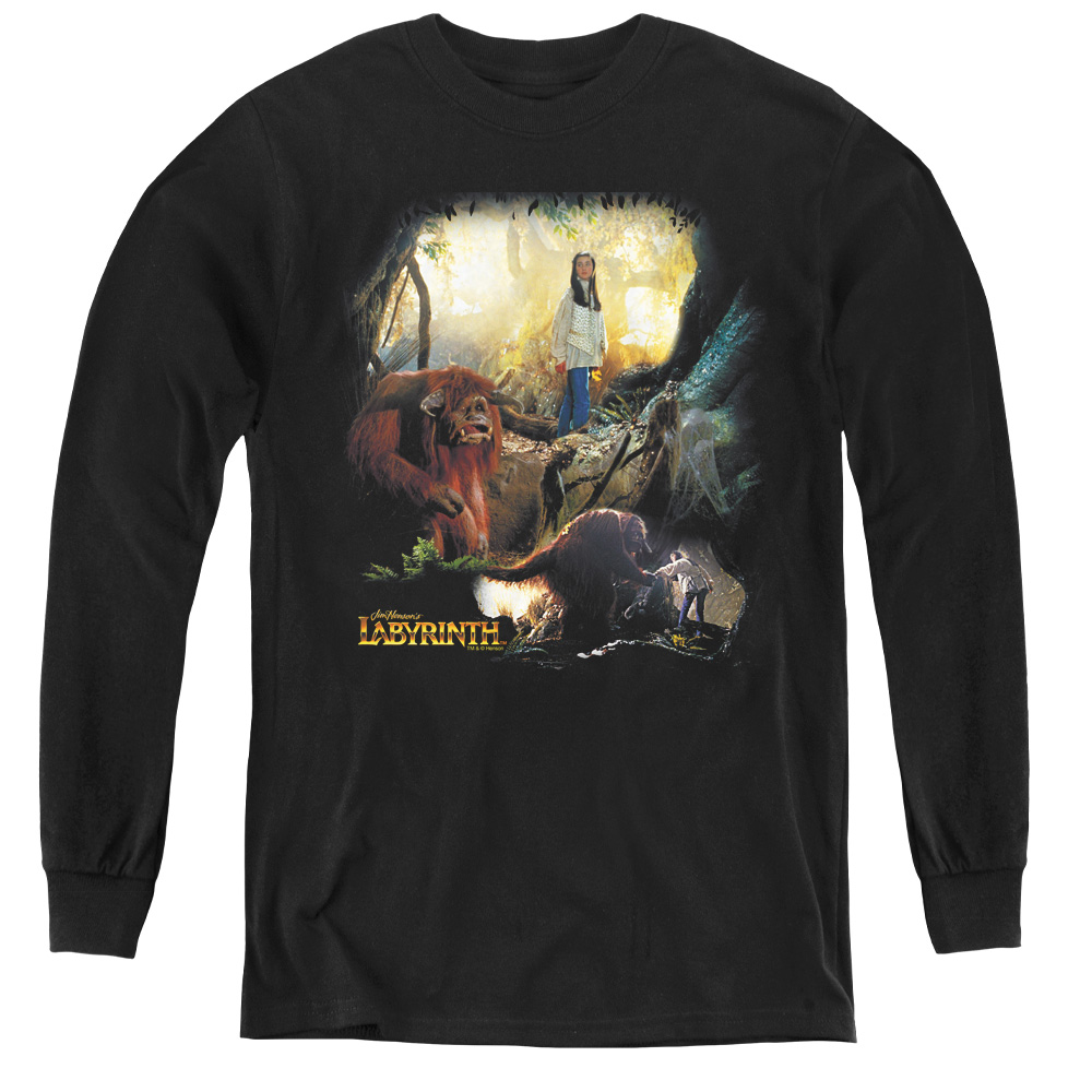 Labyrinth & Sarah & Ludo-Youth Long Sleeve Tee, Black - Extra Large