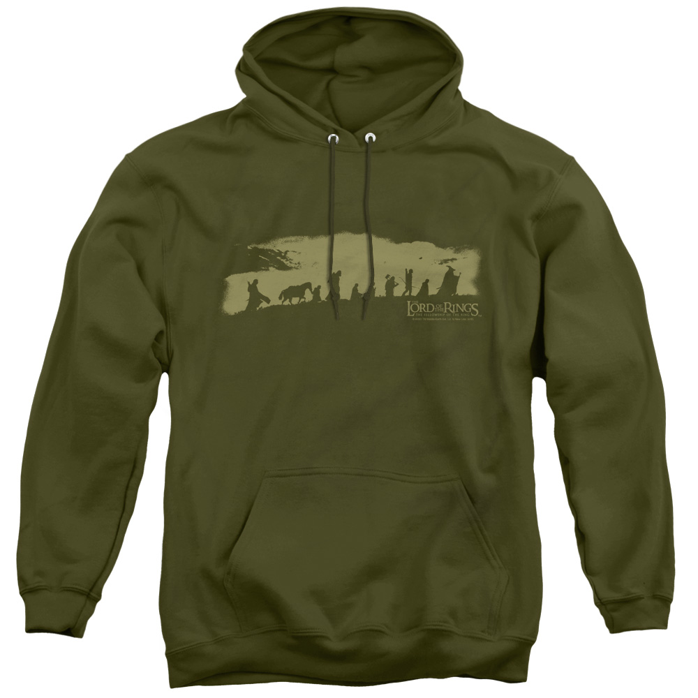 LOR1006B-AFTH-2 LOR & The Fellowship-Adult Pull-Over Hoodie, Military Green - Medium