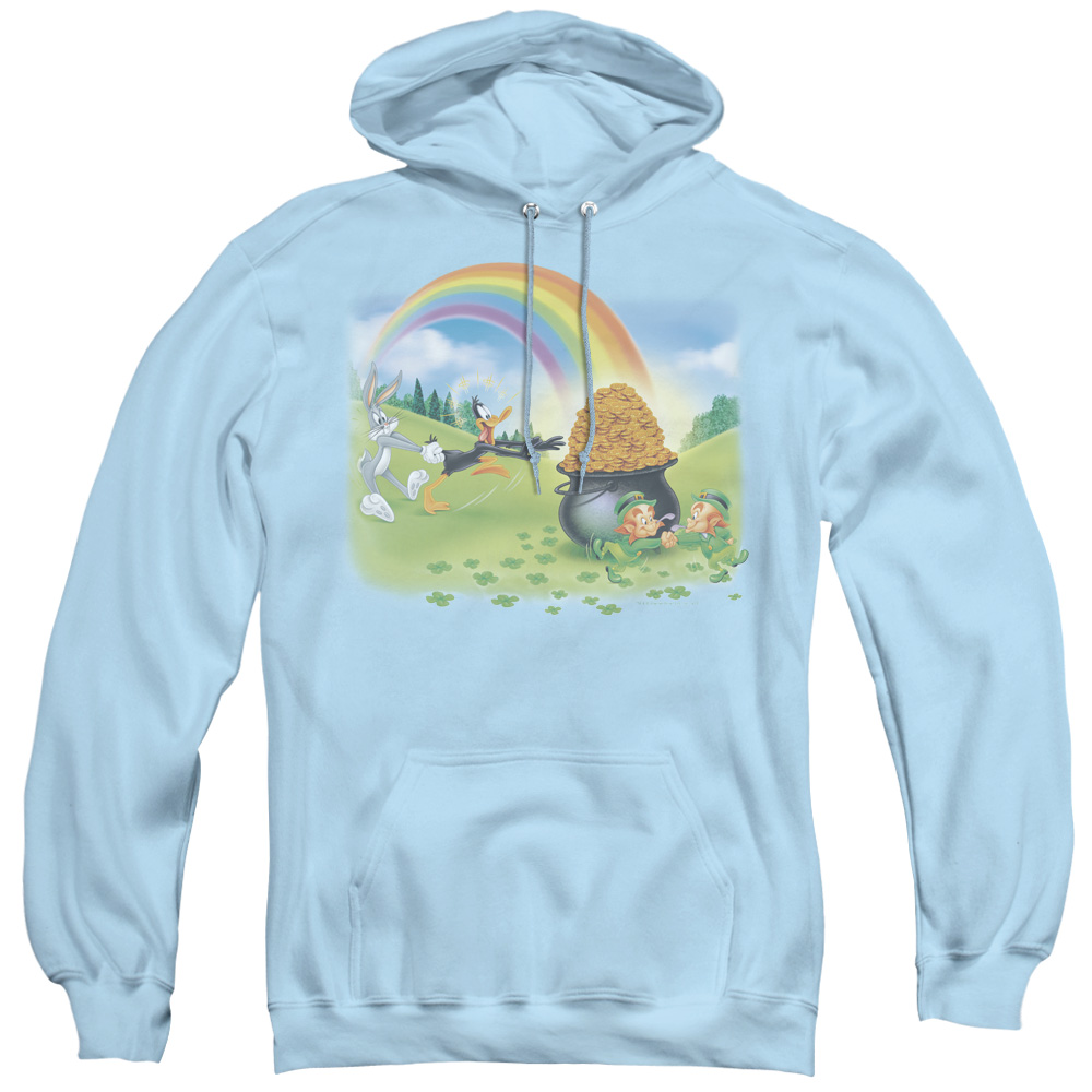 LT157B-AFTH-4 Looney Tunes & Mine Mine Mine-Adult Pull-Over Hoodie, Light Blue - Extra Large