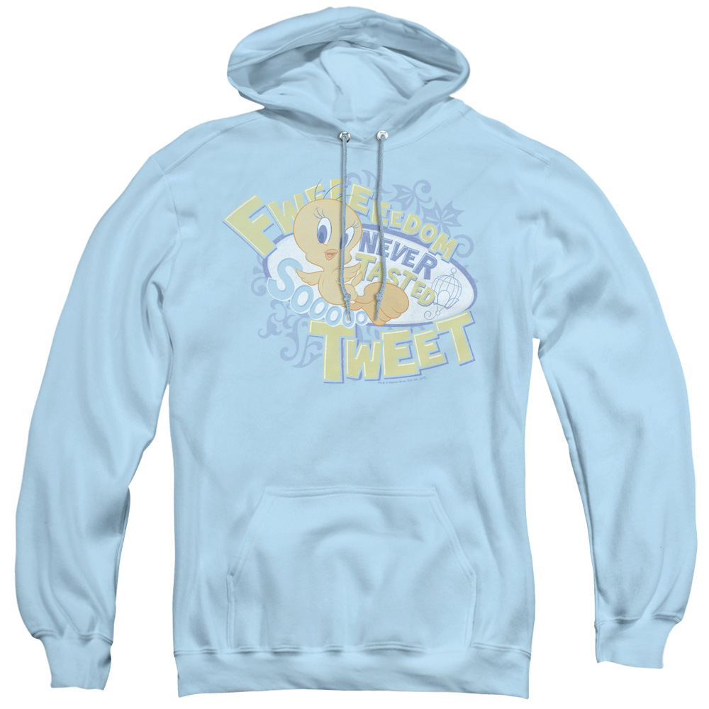 LT173-AFTH-2 Looney Tunes & Fweedom-Adult Pull-Over Hoodie, Light Blue - Medium