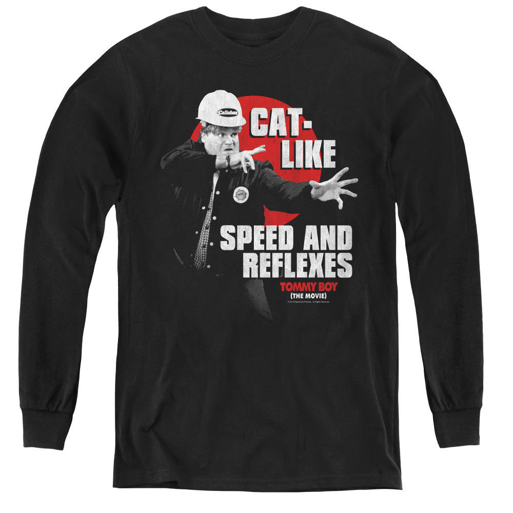 Tommy Boy & Cat Like Youth Long Sleeve Tee Shirt - Black, Extra Large