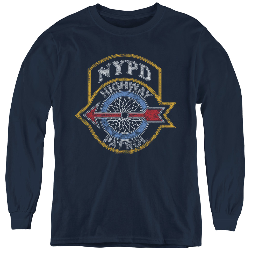 NYC105-YL-2 New York City & Highway Patrol Youth Long Sleeve Tee Shirt - Navy, Medium
