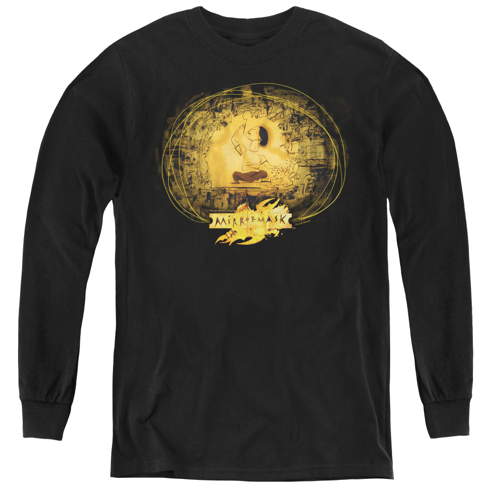 Mirrormask & Sketch Youth Long Sleeve Tee Shirt - Black, Large