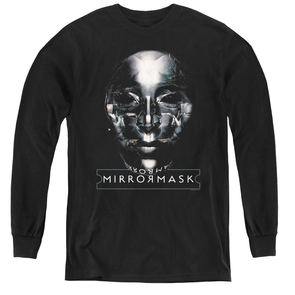MIR109-YL-2 Mirrormask & Mask Youth Long Sleeve Tee Shirt - Black, Medium