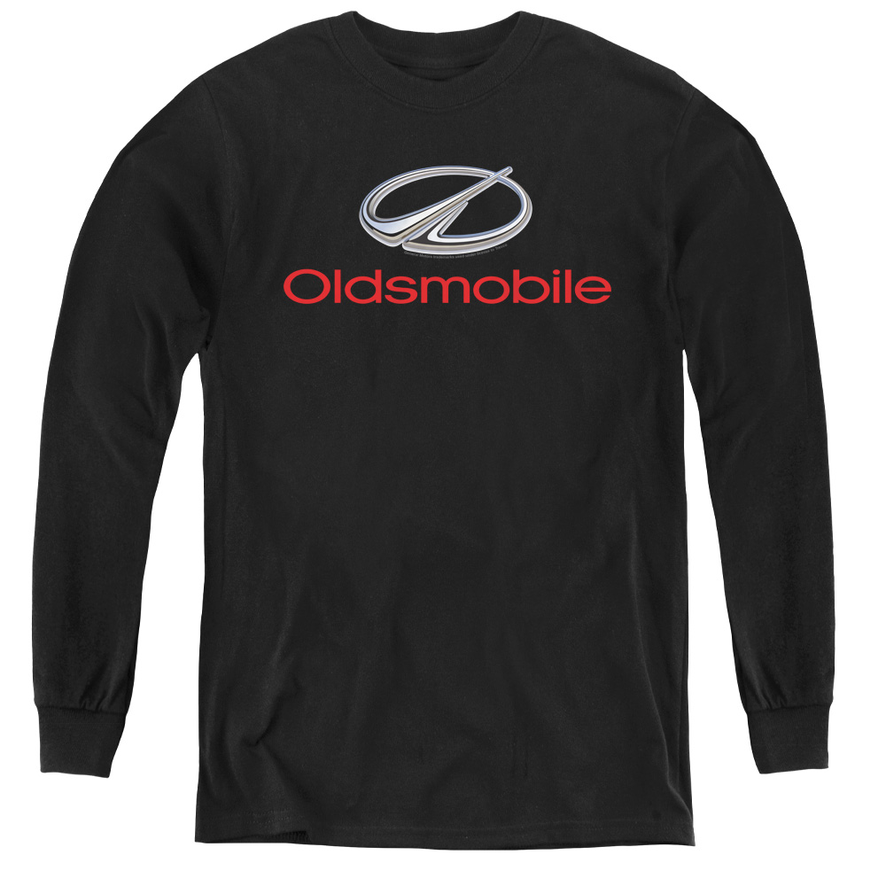 OLS100-YL-2 Oldsmobile & Modern Logo Youth Long Sleeve Tee Shirt - Black, Medium