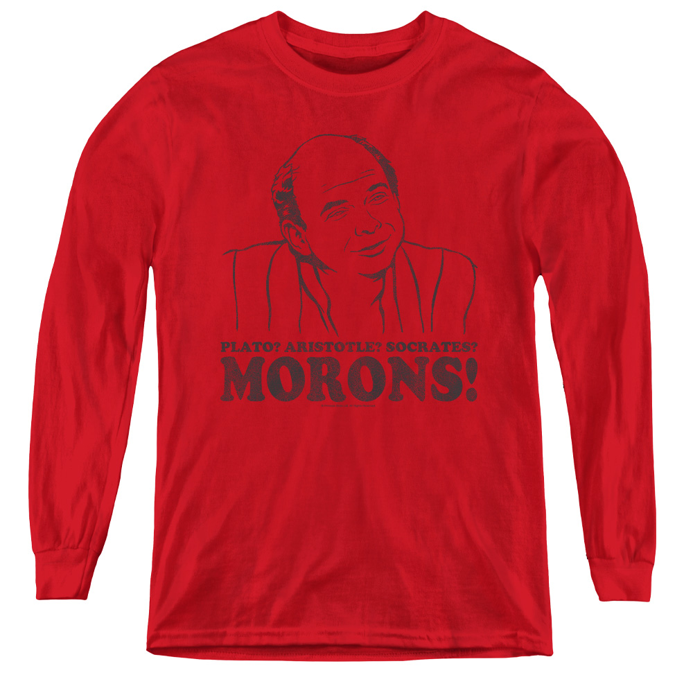 PB121-YL-2 Princess Bride & Morons Youth Long Sleeve Tee Shirt - Red, Medium