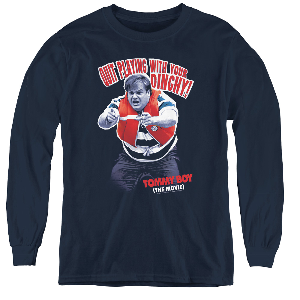 PAR110-YL-2 Tommy Boy & Dinghy Youth Long Sleeve Tee Shirt - Navy, Medium